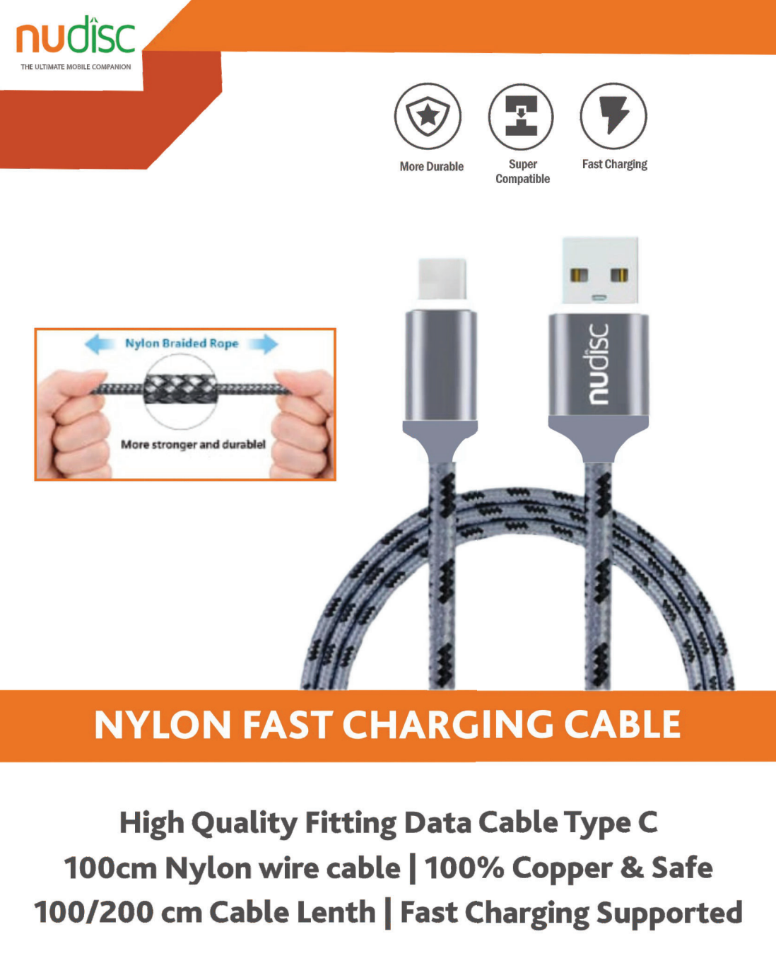 Data Cable NUCC-02(Type C NYLIN)