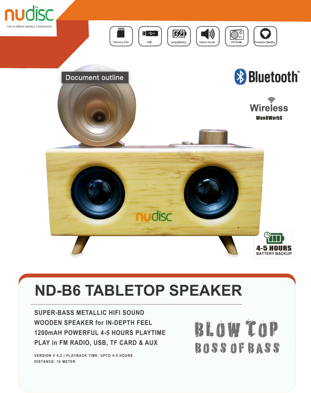 Bportabel  Blue Tooth  Speaker B6 Vintage Speakers